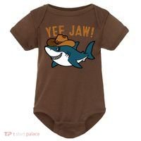 Yee Jaw Cowboy Old Western Shark Baby Bodysuit thumb 0