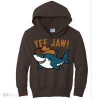 Yee Jaw Cowboy Old Western Shark Kids Hoodie thumb 0