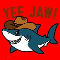 Yee Jaw Cowboy Old Western Shark Santa Hat thumb 1