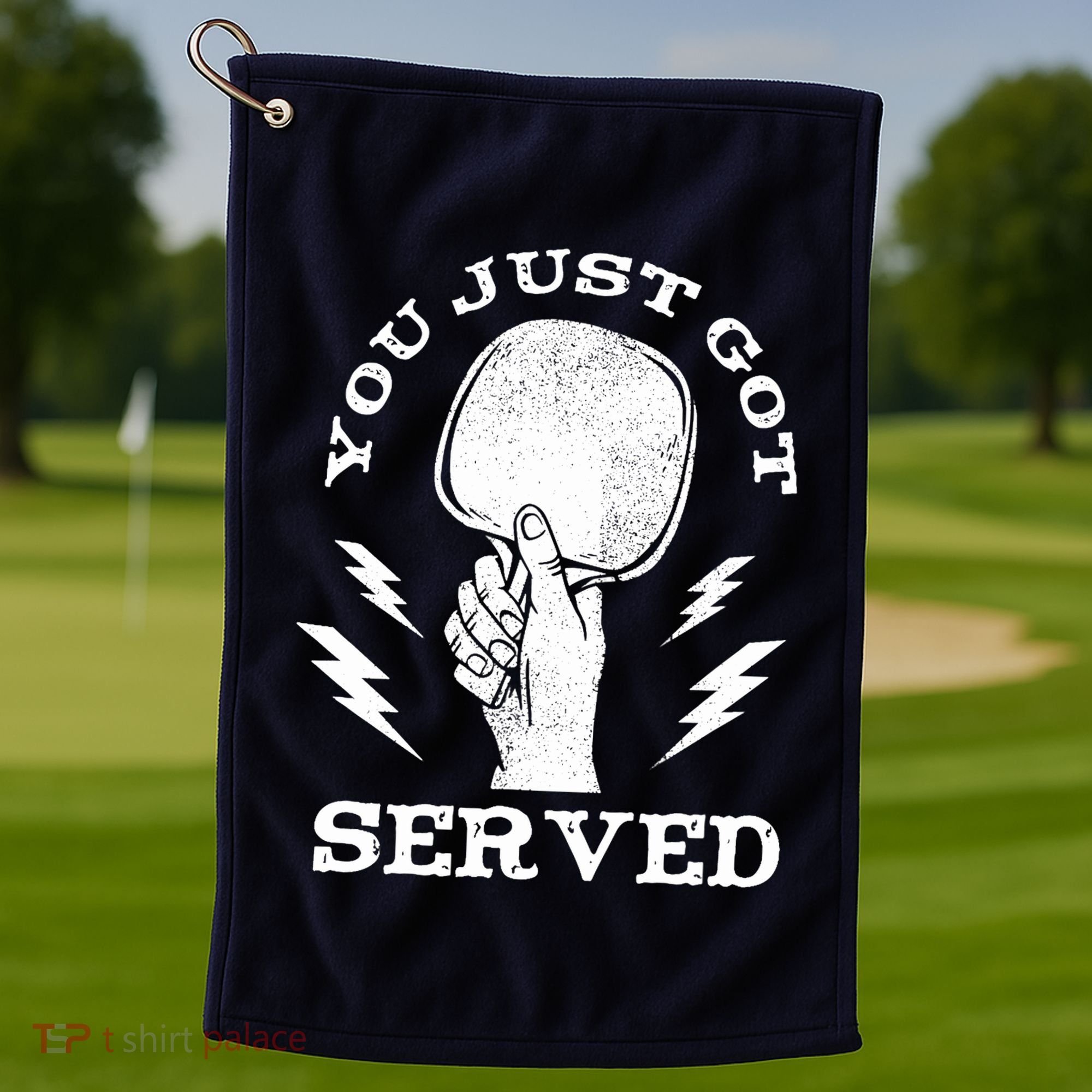You Just Got Served Hand Holding Ping Pong Paddle Sport Golf Towel