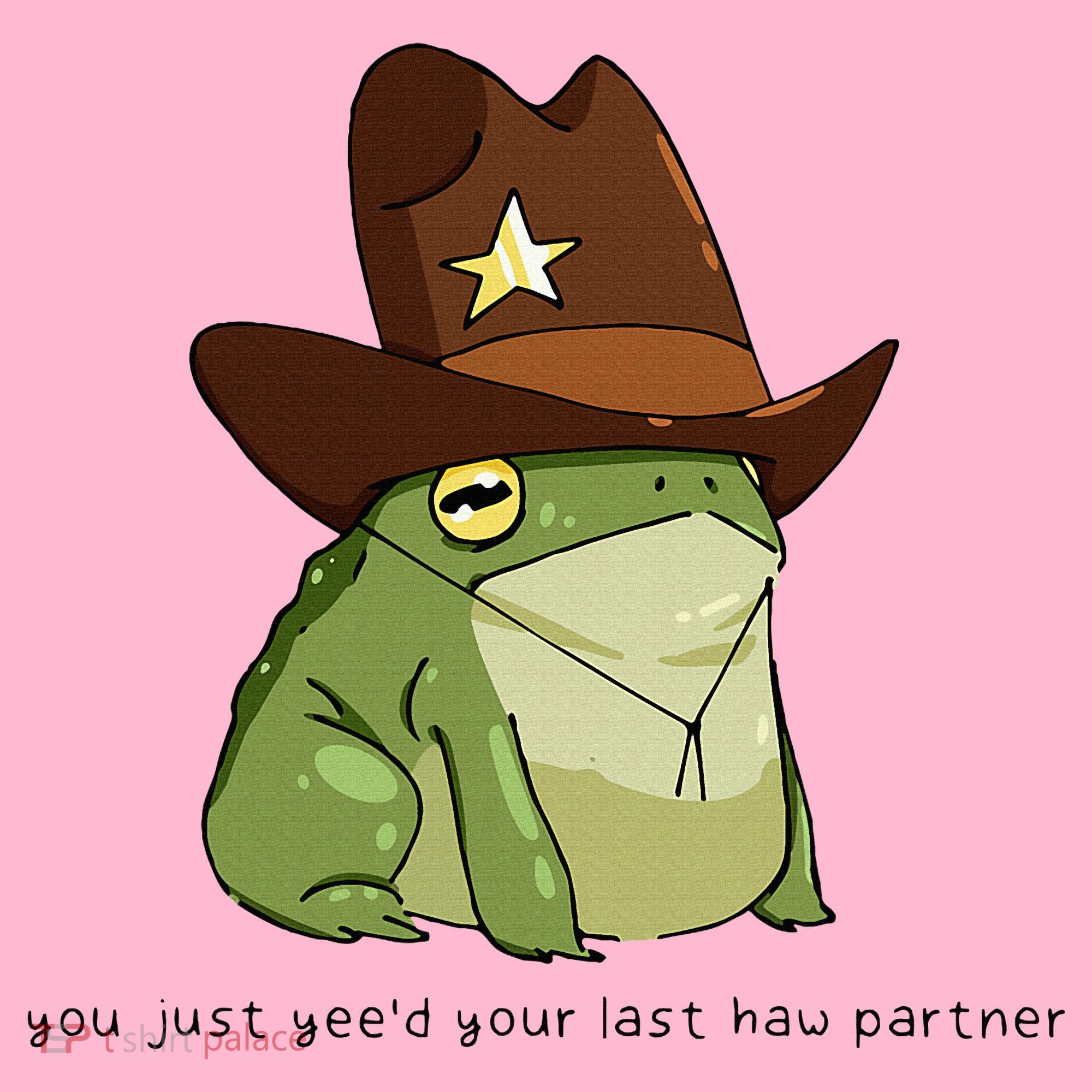 You Just Yeed Your Last Haw Partner Cowboy Frog Meme Coaster
