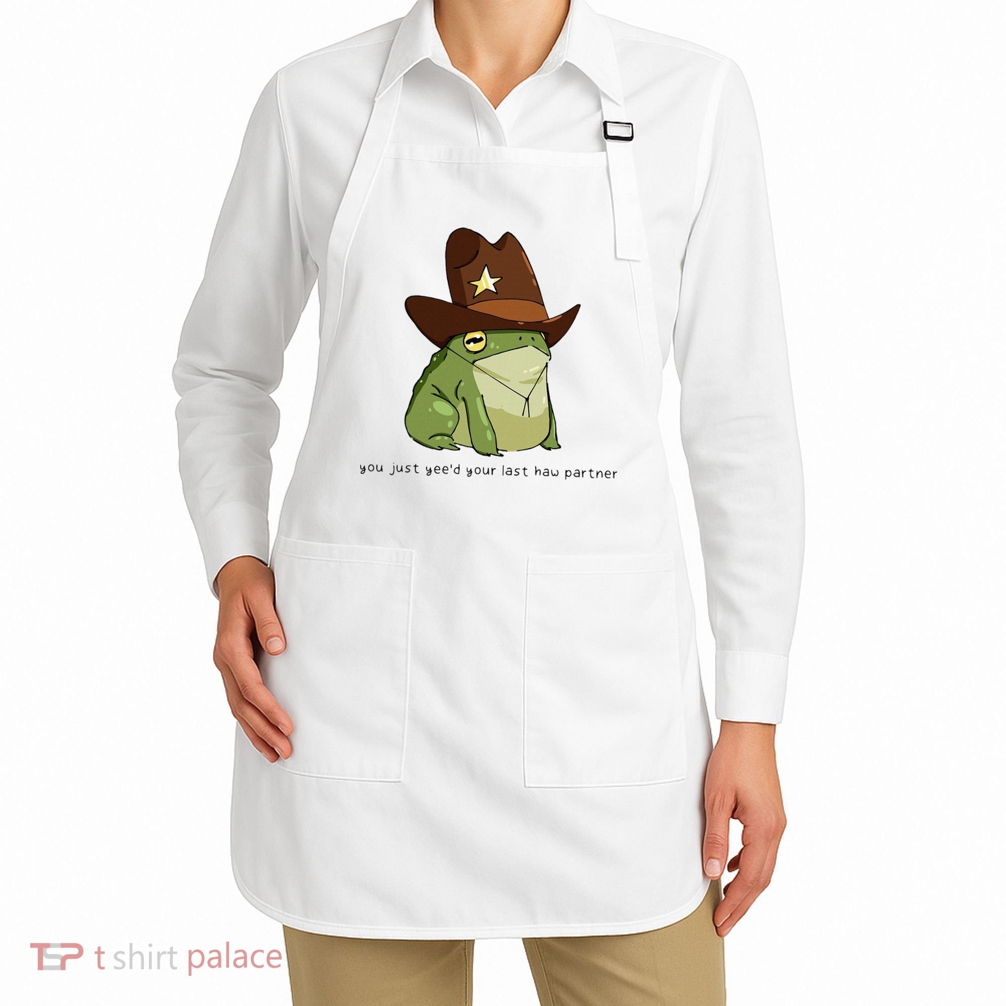 You Just Yeed Your Last Haw Partner Cowboy Frog Meme Apron