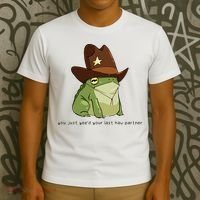 You Just Yeed Your Last Haw Partner Cowboy Frog Meme T-Shirt thumb 3