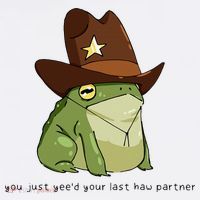 You Just Yeed Your Last Haw Partner Cowboy Frog Meme Beanie thumb 2