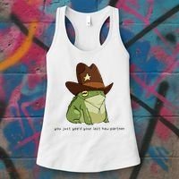 You Just Yeed Your Last Haw Partner Cowboy Frog Meme Women's Tank Top thumb 3