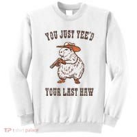 You Just YeeD Your Last Haw Funny Cowboy Capybara Sarcastic Sweatshirt thumb 0