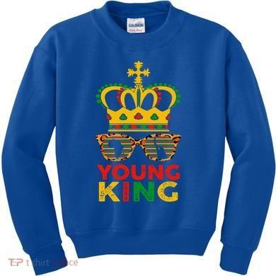 Young King Crown African American 1865 Junenth Cool Gift Kids Sweatshirt