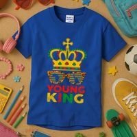 Young King Crown African American 1865 Junenth Cool Gift Kids T-Shirt thumb 3