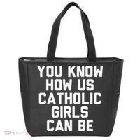 You Know How Us Catholic Can Be Funny Catholic Tote Bag thumb 0