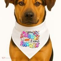 You Know It Now Show It State Testing USA-Made Doggie Bandana thumb 1