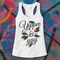 Yippee Ki Yay Christmas Holiday Women's Tank Top thumb 3