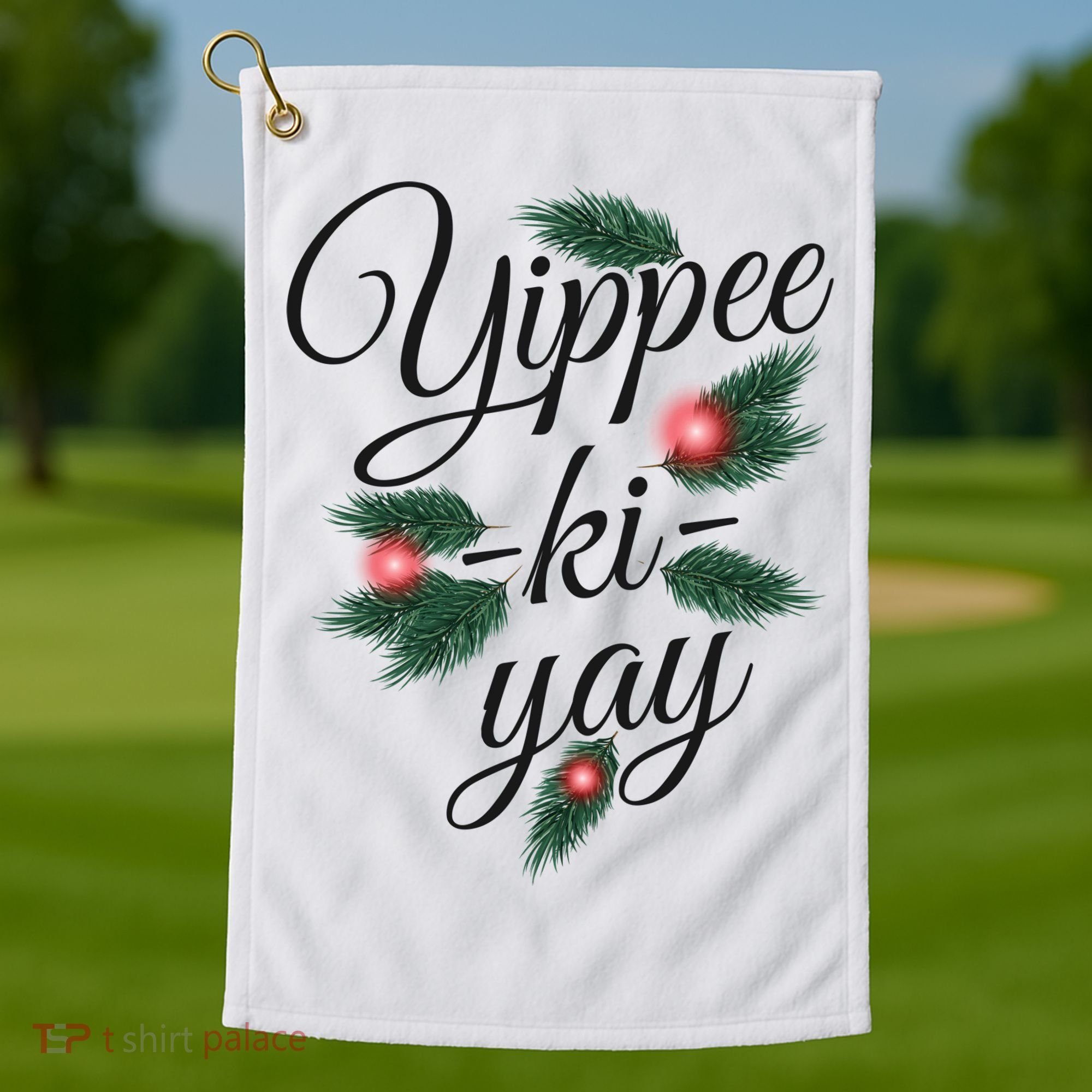 Yippee Ki Yay Christmas Holiday Golf Towel