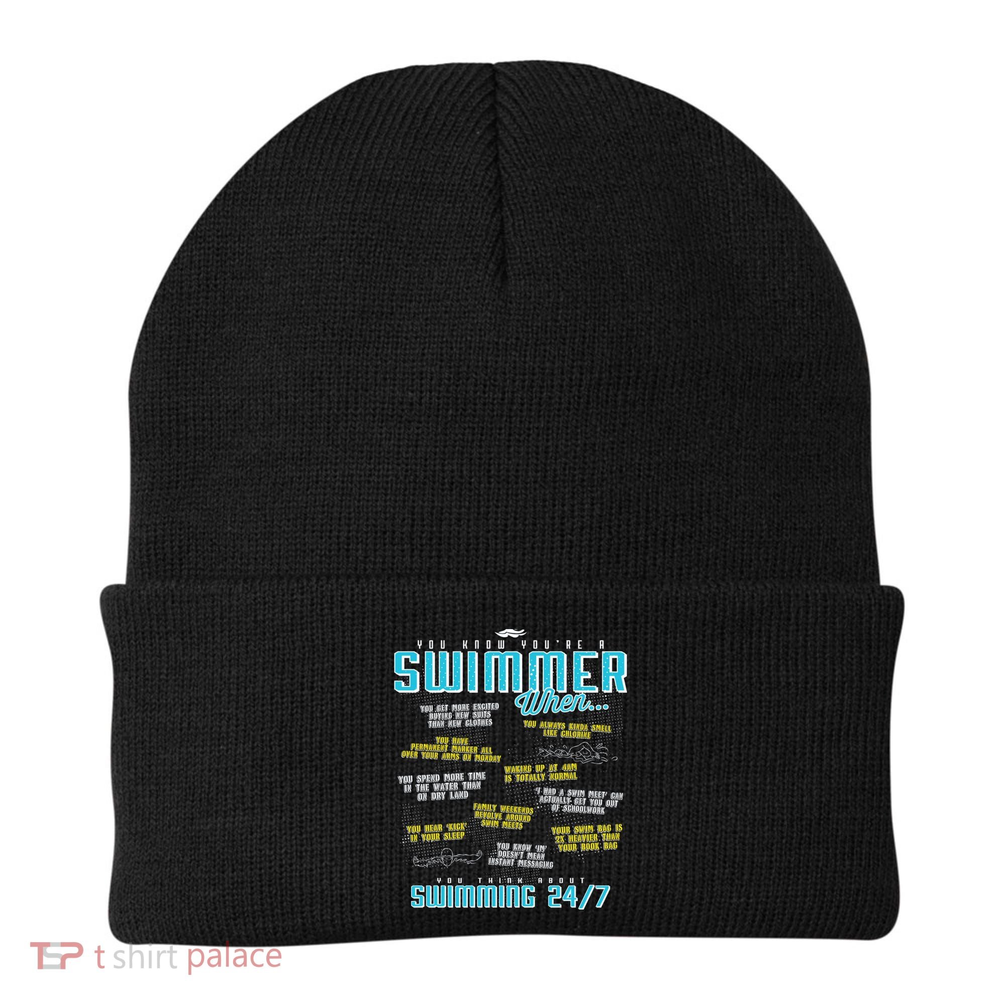You Know You're A Swimmer When Funny List For Swim Gift Beanie