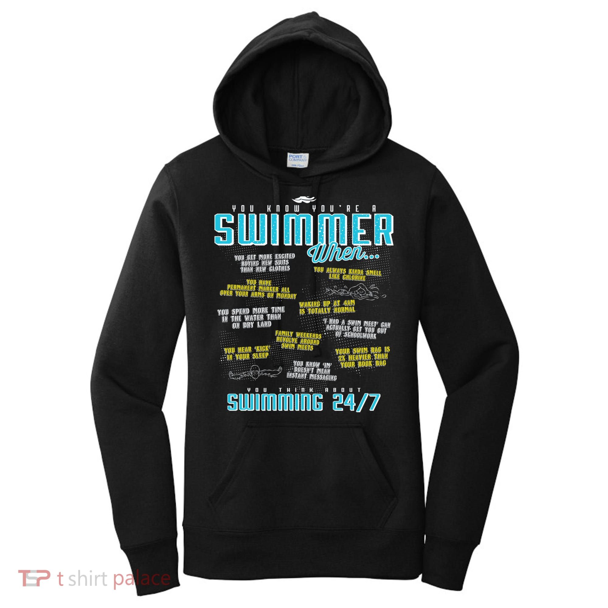 You Know You're A Swimmer When Funny List For Swim Gift Women's Hoodie