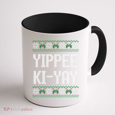 Yippee Ki Yay Funny Christmas Coffee Mug back