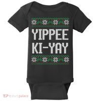 Yippee Ki Yay Funny Christmas Baby Bodysuit thumb 0