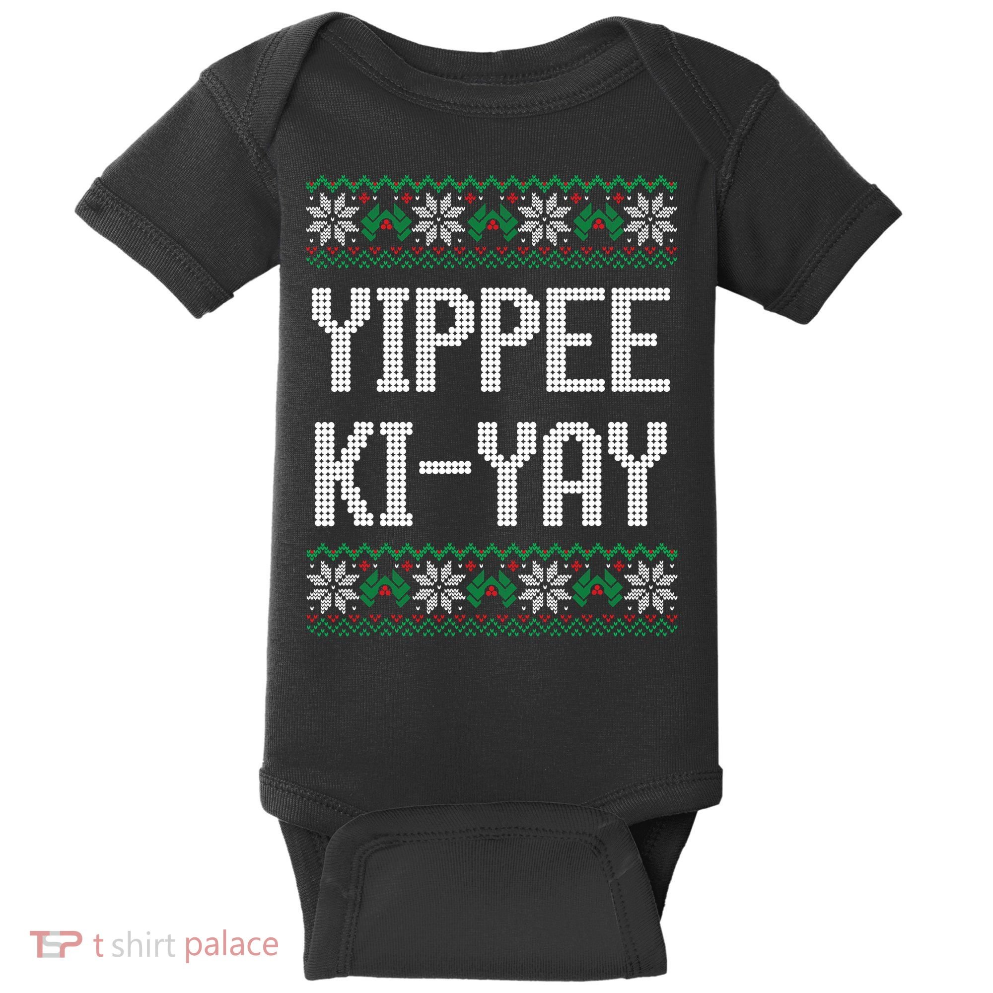 Yippee Ki Yay Funny Christmas Baby Bodysuit