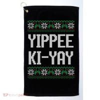 Yippee Ki Yay Funny Christmas Golf Towel thumb 0