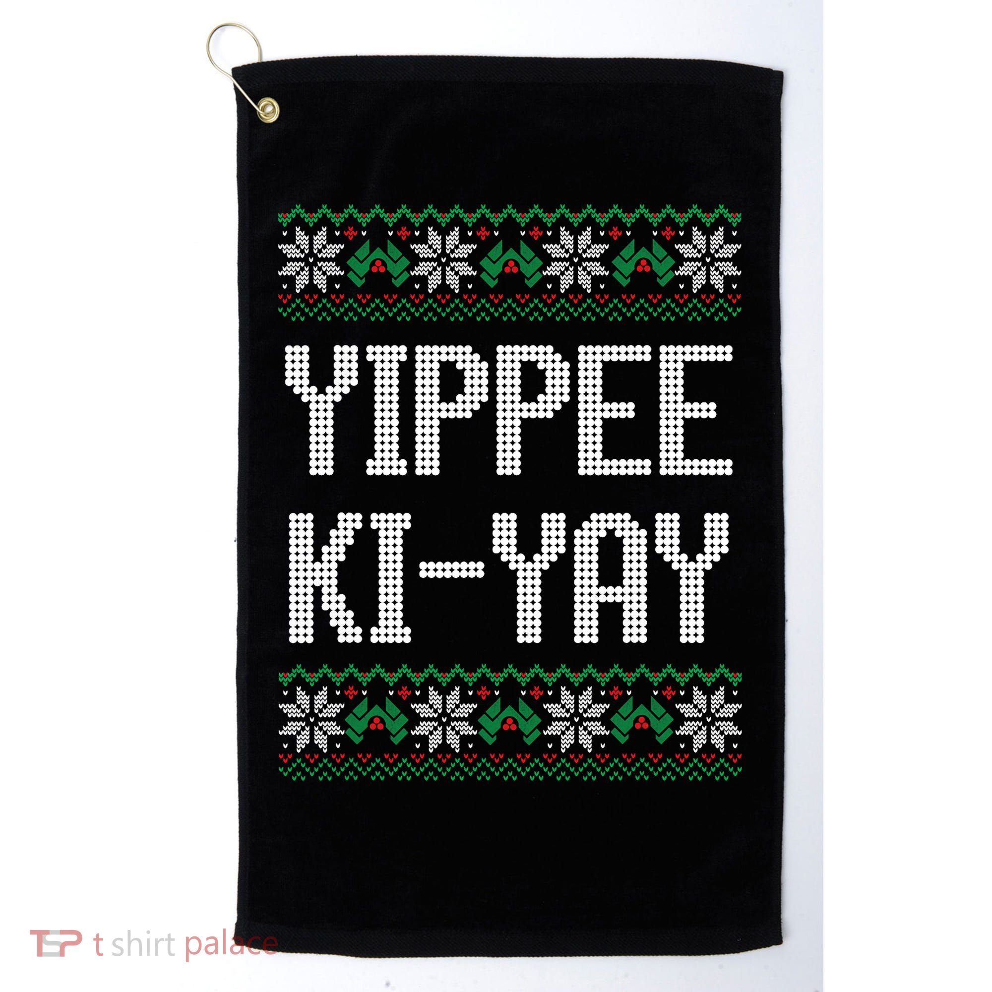 Yippee Ki Yay Funny Christmas Golf Towel