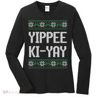 Yippee Ki Yay Funny Christmas Women's Long Sleeve Shirt thumb 0