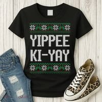 Yippee Ki Yay Funny Christmas Women's T-Shirt thumb 3
