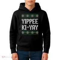 Yippee Ki Yay Funny Christmas Kids Hoodie thumb 4