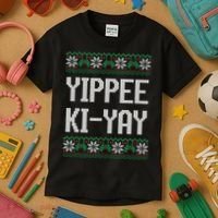 Yippee Ki Yay Funny Christmas Kids T-Shirt thumb 3