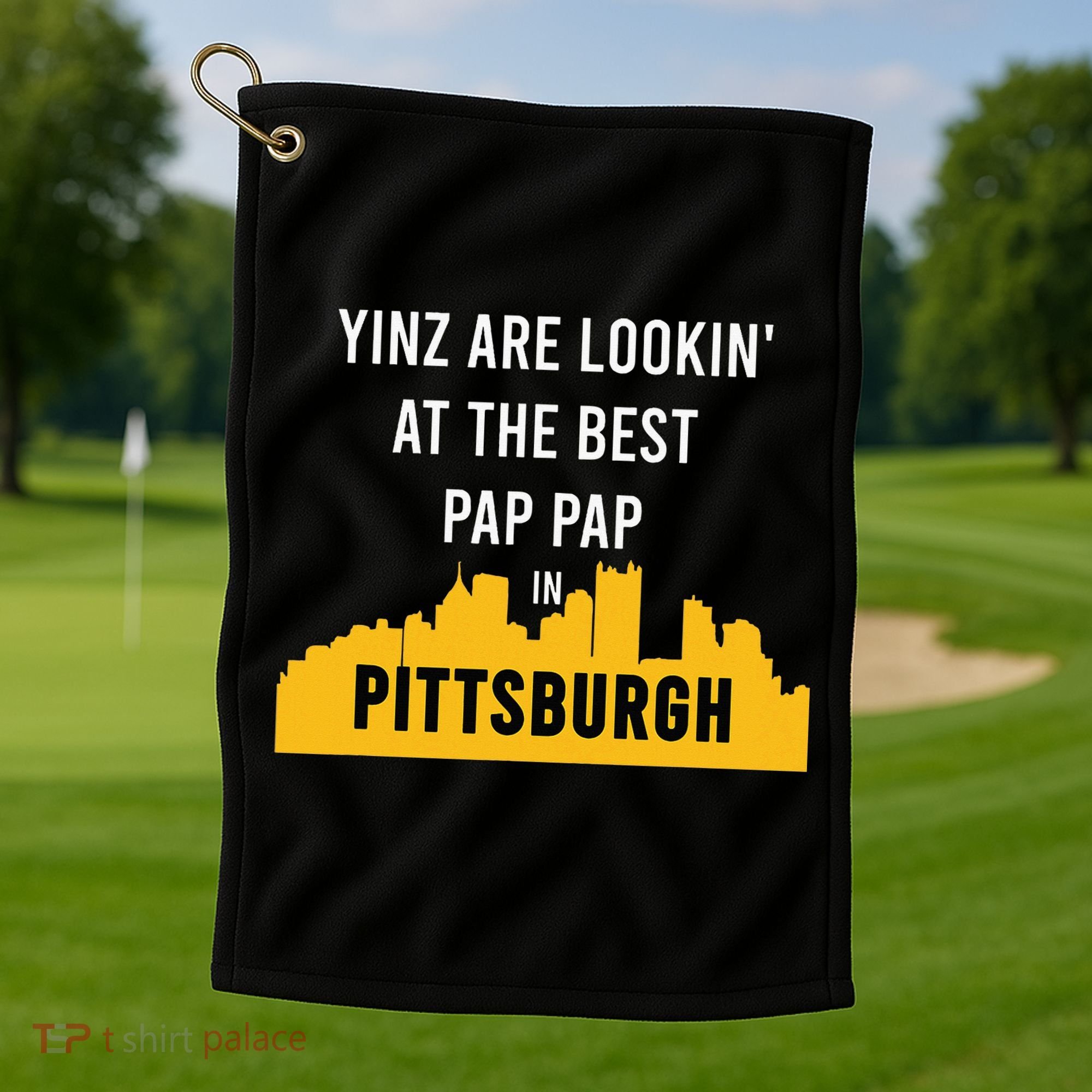 Yinz Looking At Best Yinzer Pap Pap Pittsburgh Pa Golf Towel