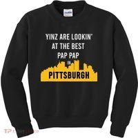 Yinz Looking At Best Yinzer Pap Pap Pittsburgh Pa Kids Sweatshirt thumb 0