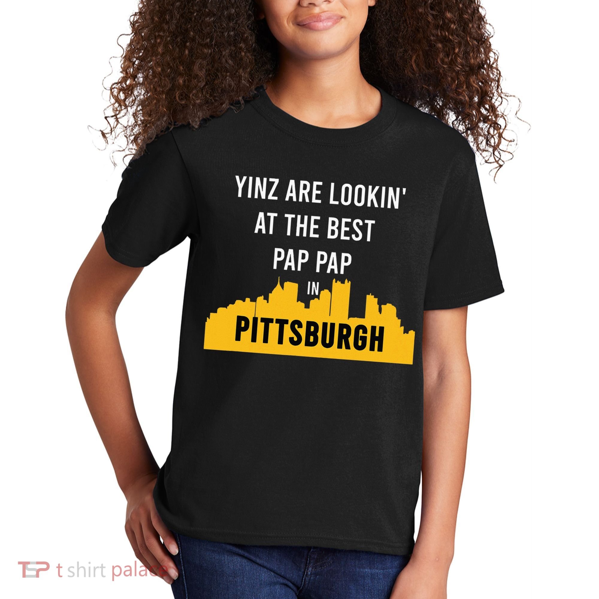Yinz Looking At Best Yinzer Pap Pap Pittsburgh Pa Kids T-Shirt