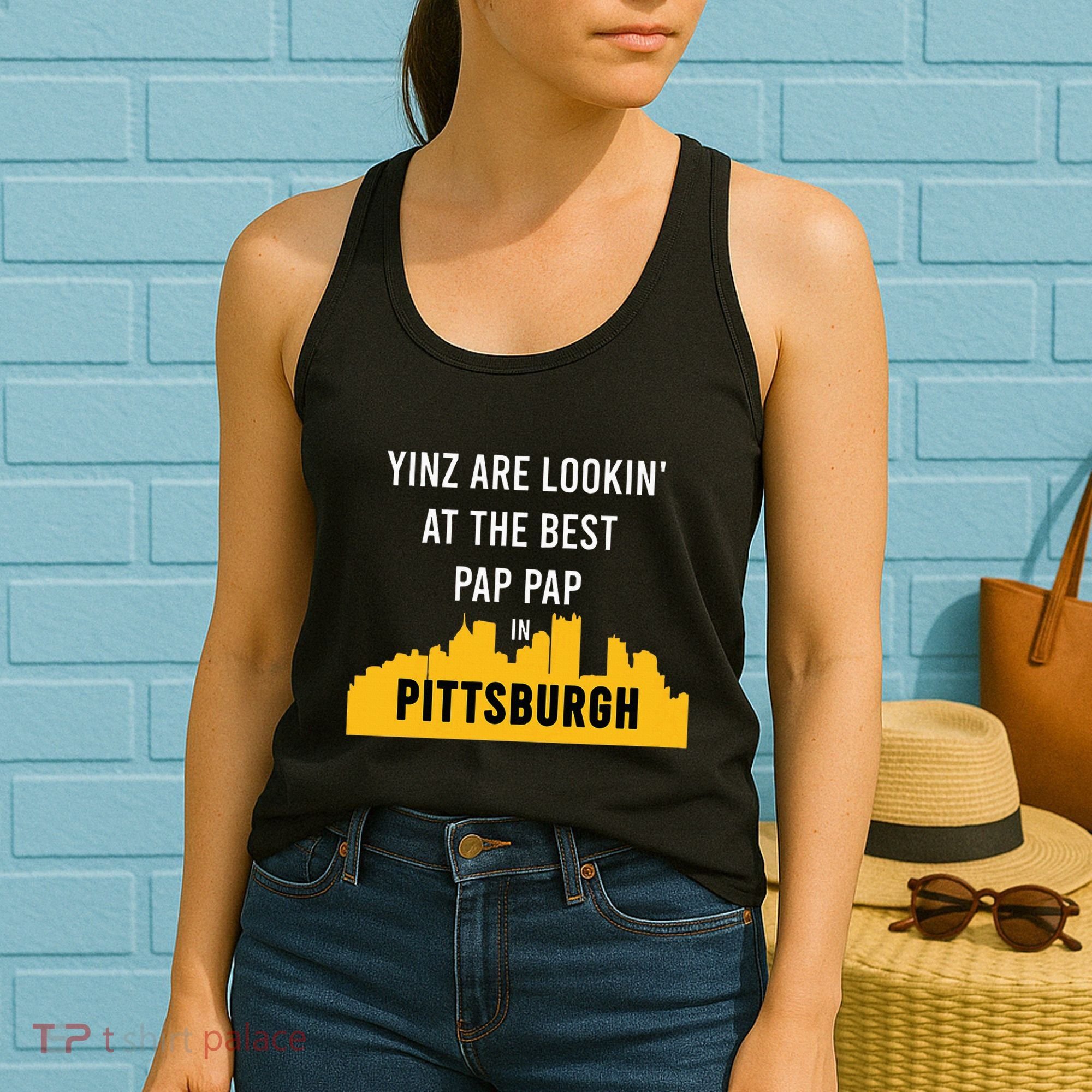 Yinz Looking At Best Yinzer Pap Pap Pittsburgh Pa Women's Tank Top