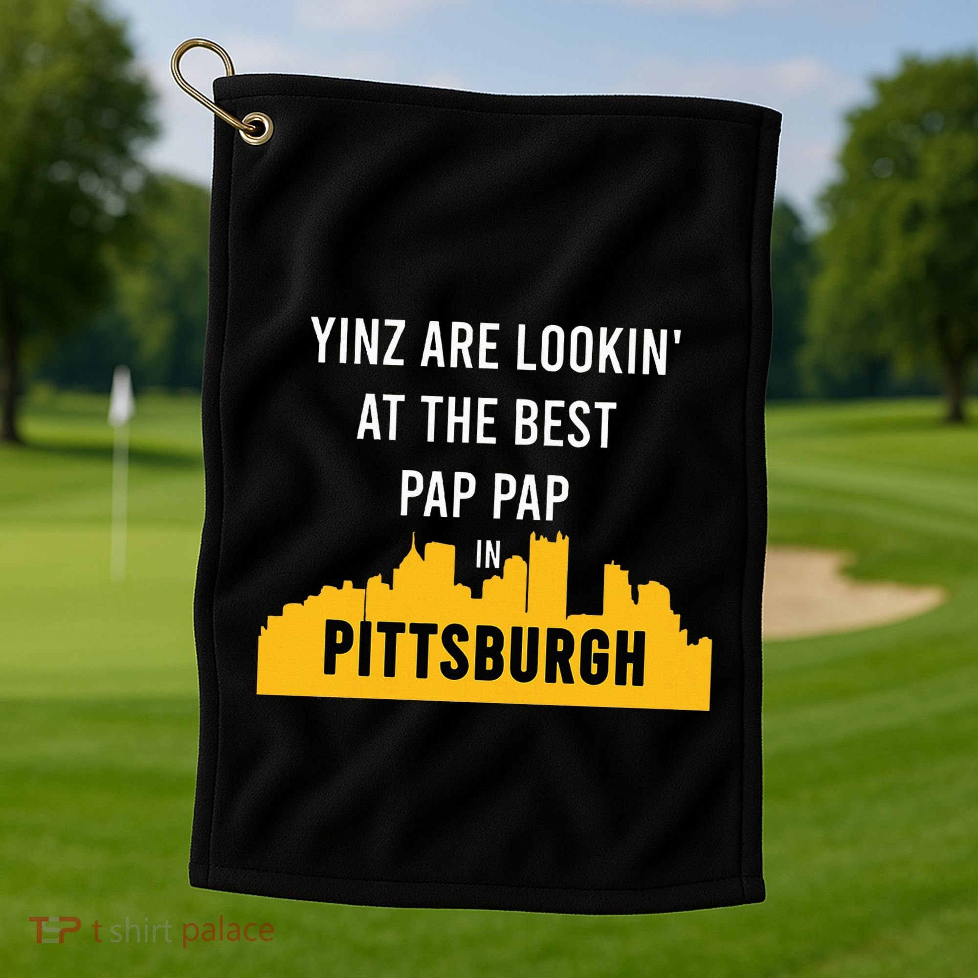 Yinz Looking At Best Yinzer Pap Pap Pittsburgh Pa Golf Towel