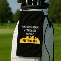 Yinz Looking At Best Yinzer Pap Pap Pittsburgh Pa Golf Towel thumb 2