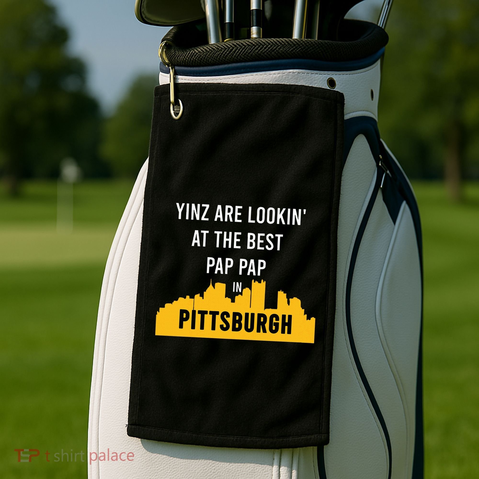 Yinz Looking At Best Yinzer Pap Pap Pittsburgh Pa Golf Towel