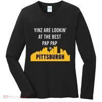 Yinz Looking At Best Yinzer Pap Pap Pittsburgh Pa Women's Long Sleeve Shirt thumb 0
