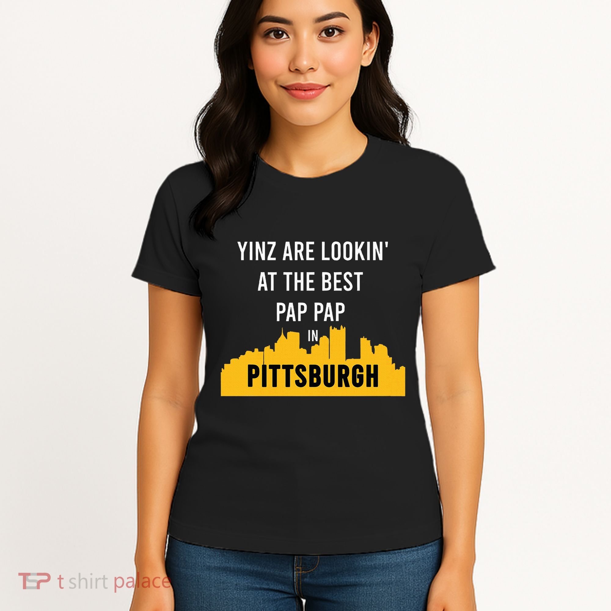 Yinz Looking At Best Yinzer Pap Pap Pittsburgh Pa Women's T-Shirt