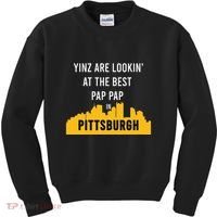 Yinz Looking At Best Yinzer Pap Pap Pittsburgh Pa Kids Sweatshirt thumb 0