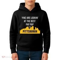 Yinz Looking At Best Yinzer Pap Pap Pittsburgh Pa Kids Hoodie thumb 4