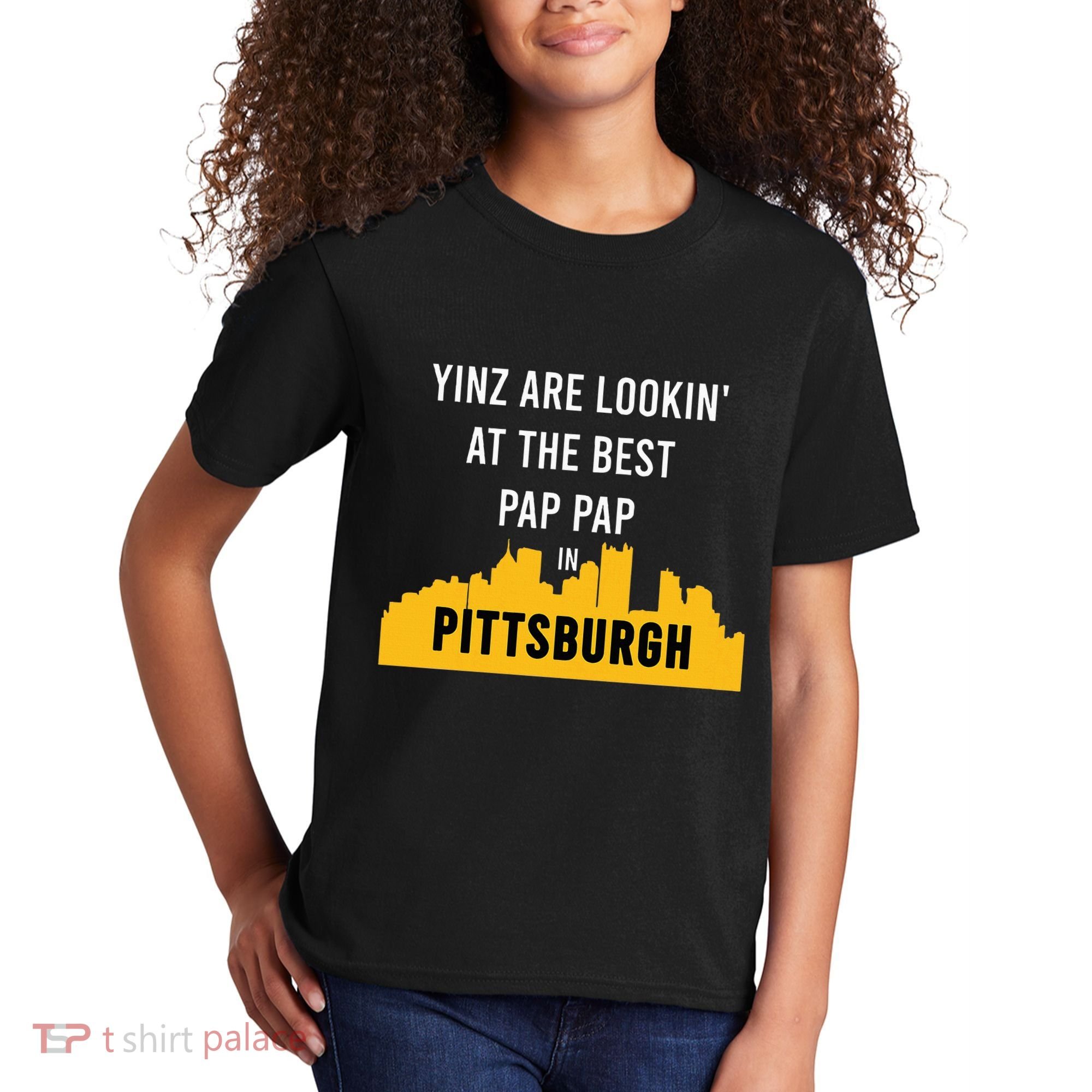 Yinz Looking At Best Yinzer Pap Pap Pittsburgh Pa Kids T-Shirt