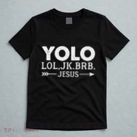 Yolo Lol Jk Brb Jesus Arrow Funny Christian Meme T-Shirt thumb 5