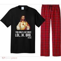 Yolo Lol Jk Brb Jesus Pajama Set thumb 0