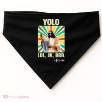 Yolo Lol Jk Brb Jesus Funny Easter Christians Resurrection USA-Made Doggie Bandana thumb 0