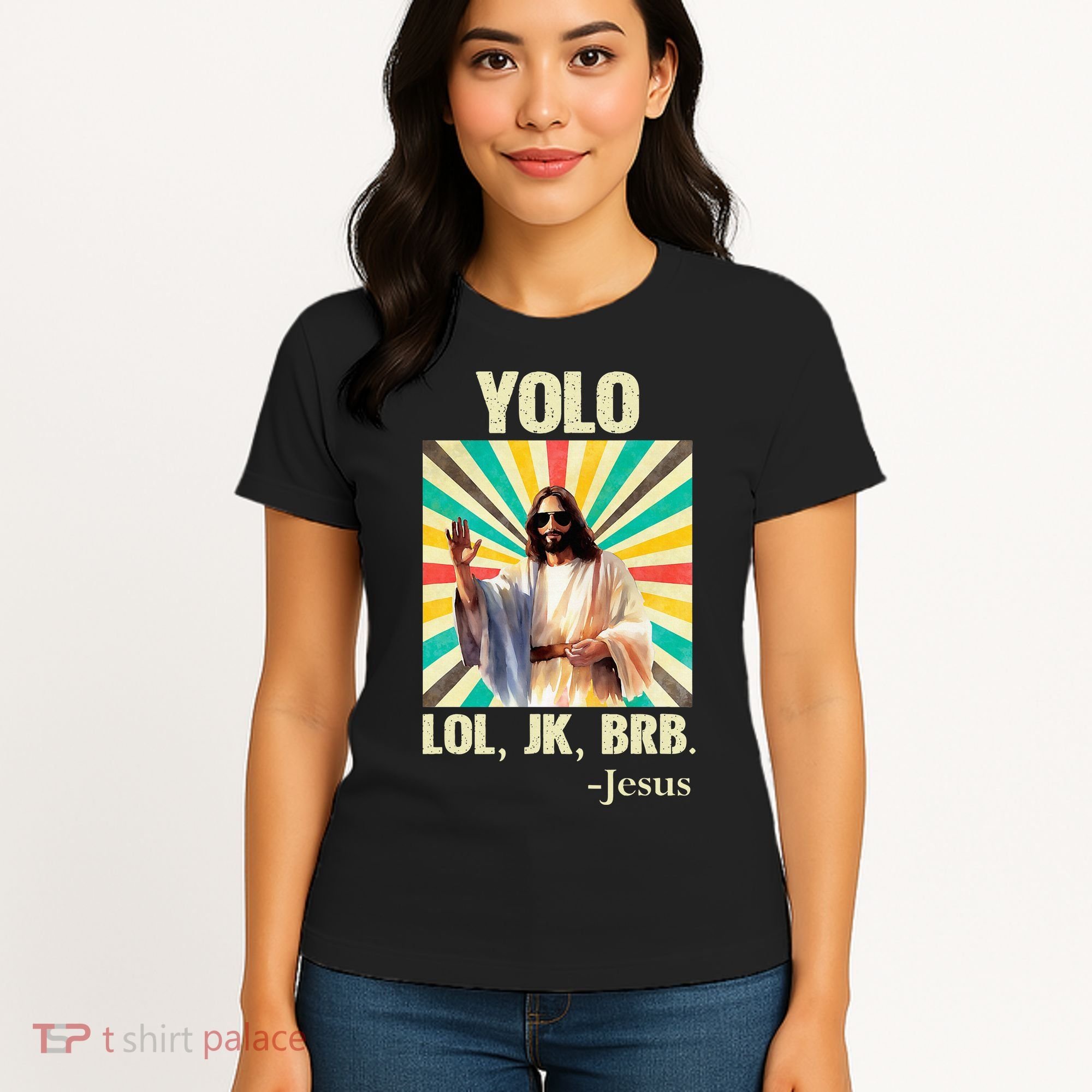Yolo Lol Jk Brb Jesus Funny Easter Christians Resurrection Women's T-Shirt
