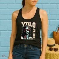 YOLO LOL JK BRB Jesus Funny Easter Christians Resurrection Women's Tank Top thumb 2