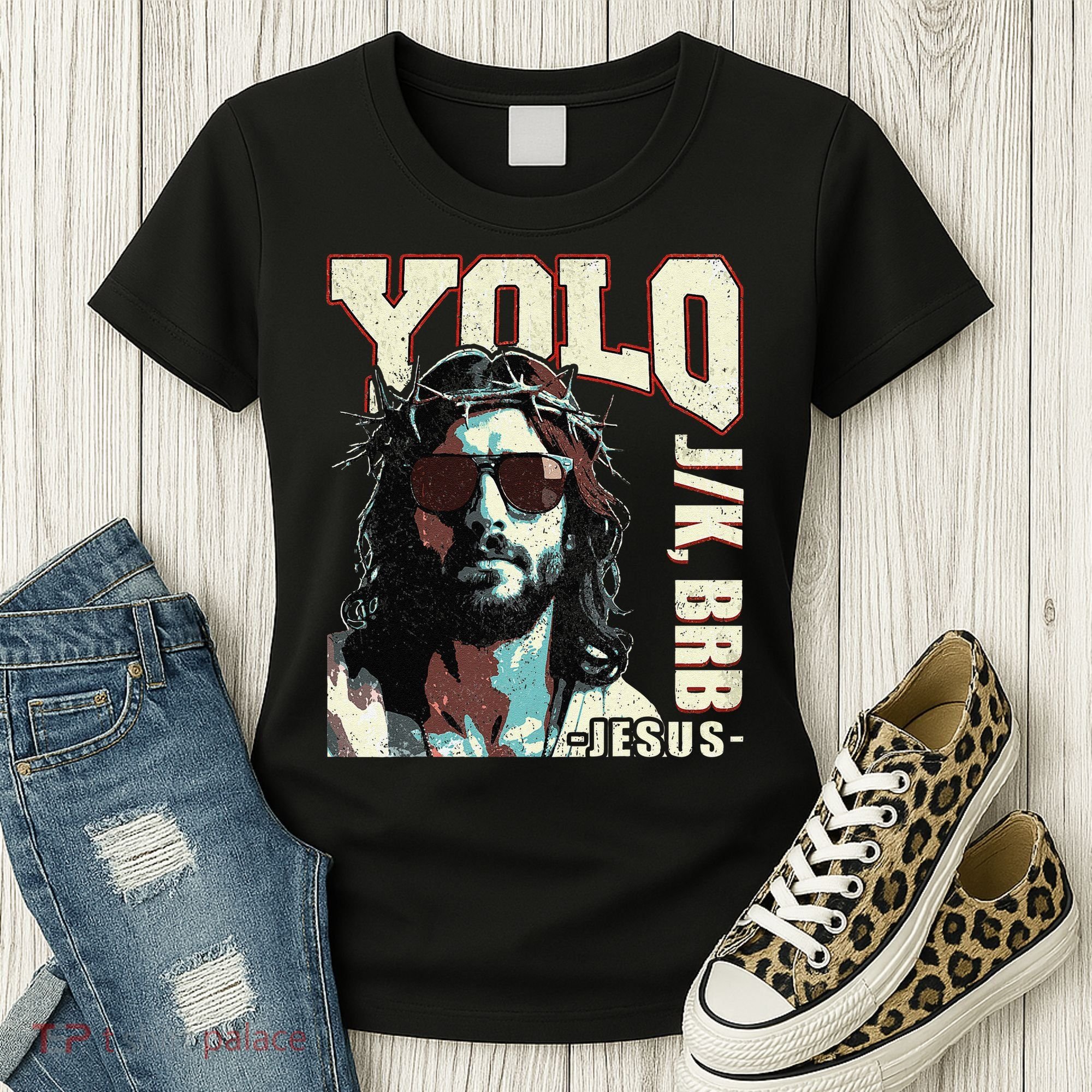 YOLO LOL JK BRB Jesus Funny Easter Christians Resurrection Women's T-Shirt