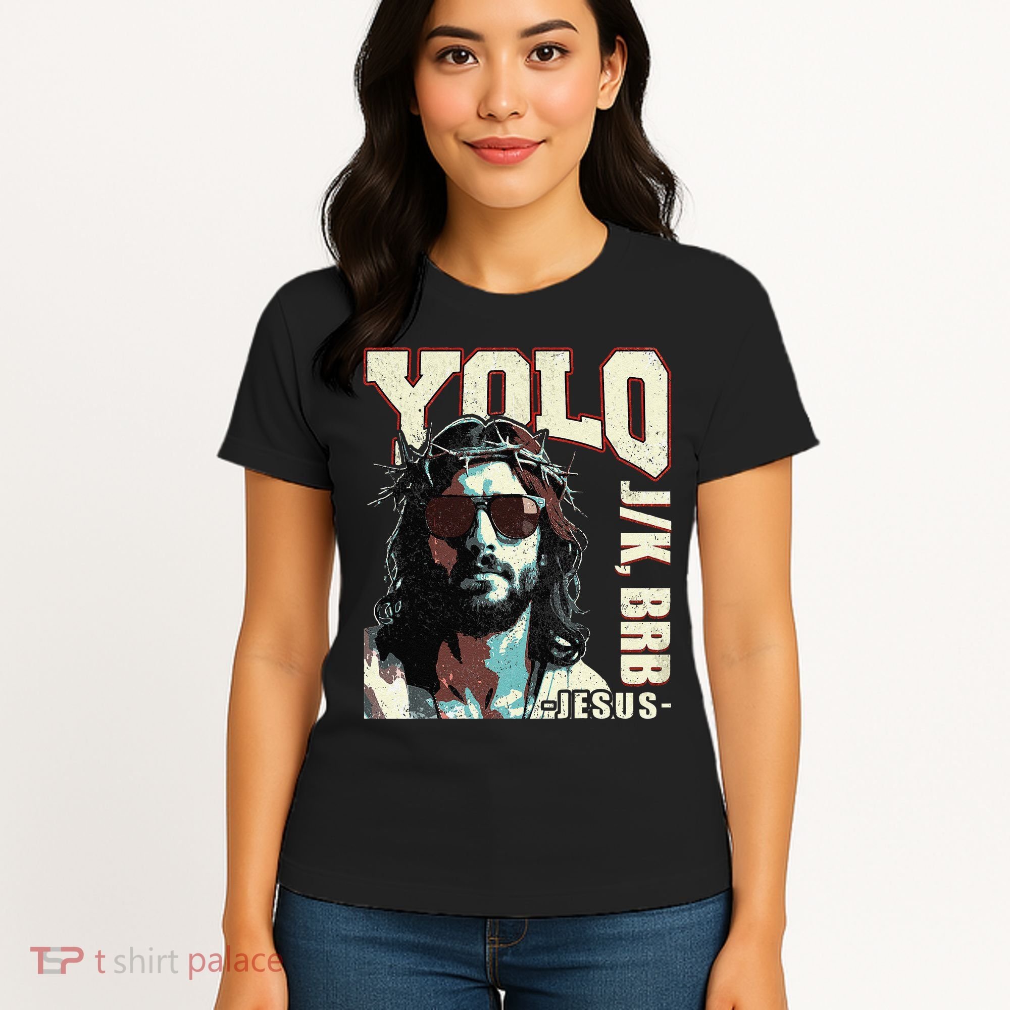 YOLO LOL JK BRB Jesus Funny Easter Christians Resurrection Women's T-Shirt