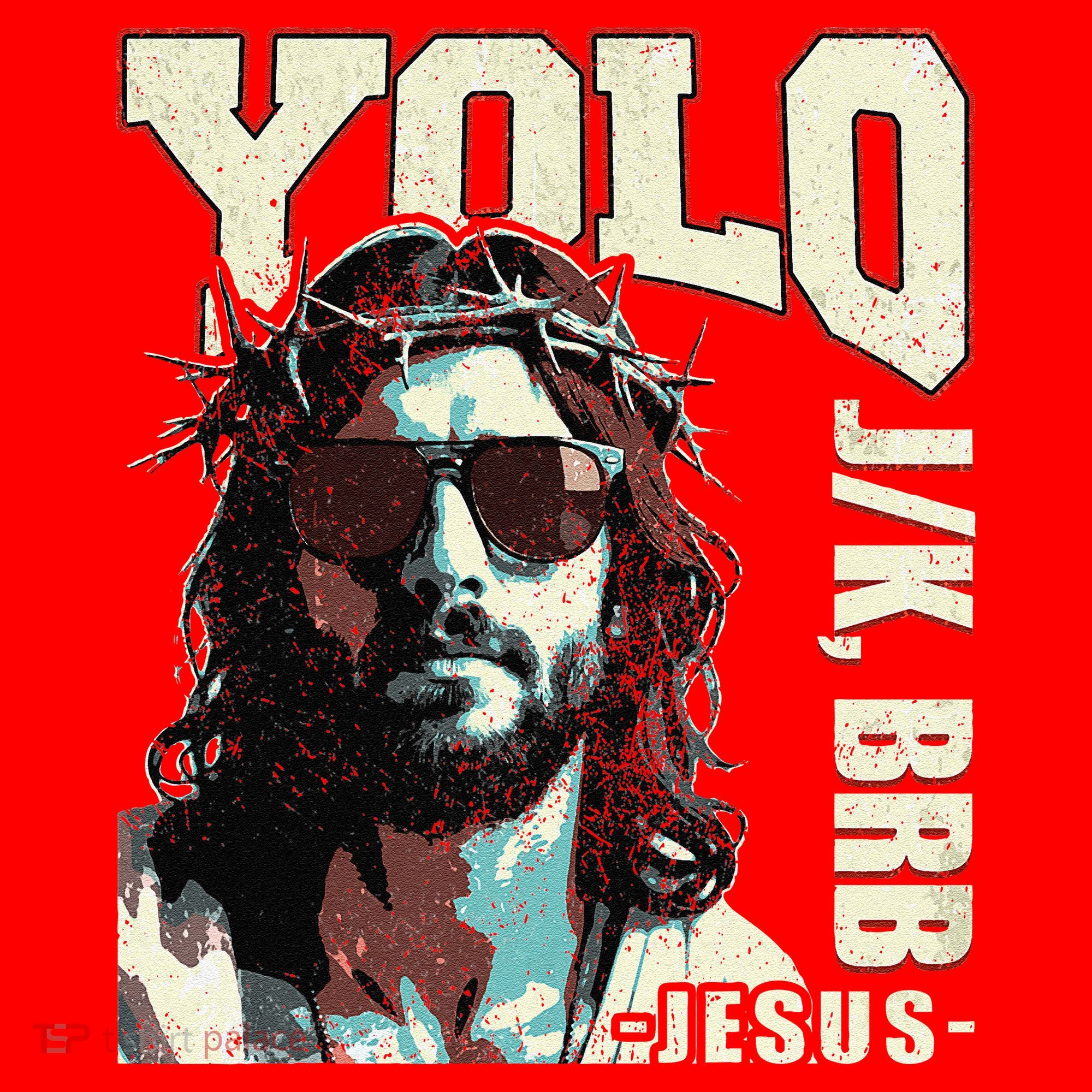 YOLO LOL JK BRB Jesus Funny Easter Christians Resurrection Santa Hat