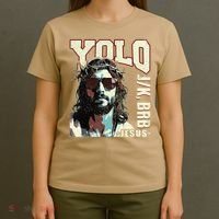 YOLO LOL JK BRB Jesus Funny Easter Christians Resurrection T-Shirt thumb 4