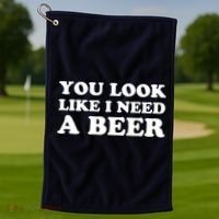 You Look Like I Need A Beer Funny Brew Alcohol Drink Golf Towel thumb 1