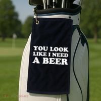You Look Like I Need A Beer Funny Brew Alcohol Drink Golf Towel thumb 2